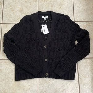 NWT! - Sonoma KOHLS Pointelle Black Cardigan